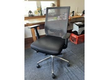 O/ Black Wheeled Adjustable Office Desk Chair By Marrett / Staples