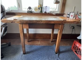 O/ Unique Rustic Live Edge Wood Writing Table Desk By Doten Dunton MA