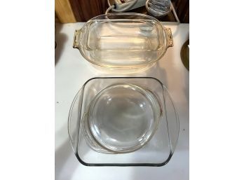 K/ 4 Pc Pyrex Glass Baking Dishes