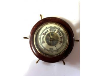 K/ Vintage Barometer Ships Wheel By Stellar Germany