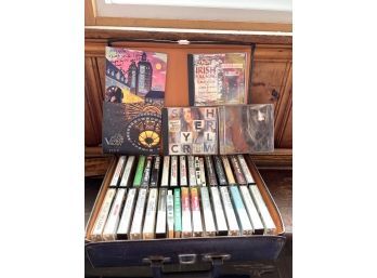 FP/ 5 Music CD's & A Case Filled W Music Cassette Tapes