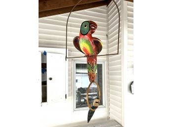 P/ Bold Colorful Carved Painted Wood Large & Small Hanging Parrots Decor