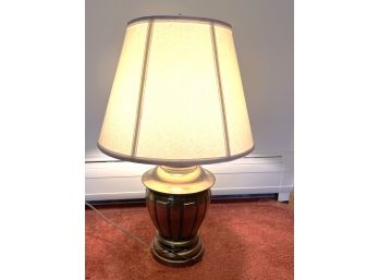 FR/ Brass Table Lamp W Neutral Shade
