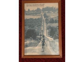 CL/ Wood Framed Vintage Poster Print 'The Race..'