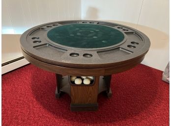 CL/ Vintage Montgomery Ward 3-In-1 Game Table - Bumper Pool, 6 Position Poker, Flat Puzzle/Game Table