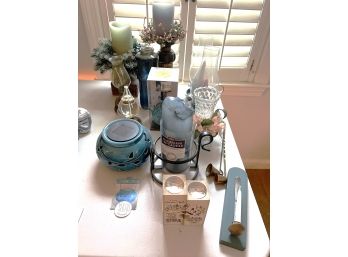 LR/ 15 Pc Assorted Candle & Candle Holder Bundle - Oil Lamps, Reed Diffuser & Snuffers Too