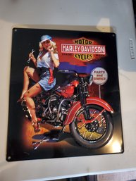 Harley Davidson Girl Parts And Services Metal Sign 15'hx13'w