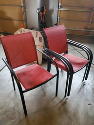 Outdoor Chairs Set Of 4 Red 22.5w X 34'h X 16'd Seat X 16'h Seat