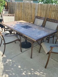 Outdoor Table Glass Top 6 Chairs As Is