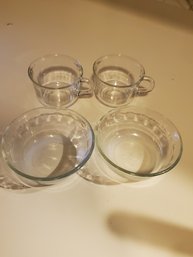 Pyrex Glass Bowls And Coffee Cups