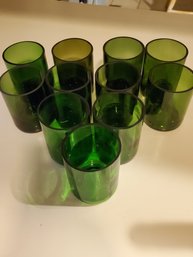 Green Set Of 10 Glasses