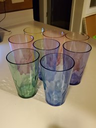 Multi Colored Plastic Glasses Set Of 8