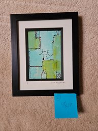 #73 Art - Abstract Blue, Green - Black Framed - 9'Wx11'H - Set Of 2