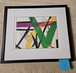 #65 Art  Abstract Green V - Framed - 22.25'W X 19'H