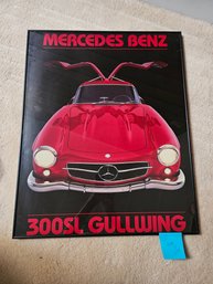 #51 Art Mercedes Benz 300SL Gullwing Poster Framed -  24'W X 30'H