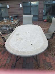Outdoor Oval Table With 6 Chairs - As Is