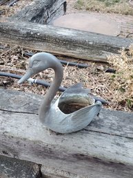 Brass Style Swan Outdoor Art/pot