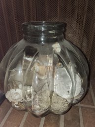 Glass Container Med Full Of Shells