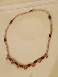 Vintage Pearls & Amber Beads Design Necklace As Is