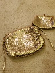Whiting And Davis Gold Purse With Coin Purse