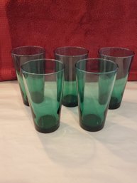 Green Water Glasses Set Of 5