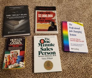 Book Set Of 5 - The Professional Job Changing System, One Minute Sales Person, 2m In The Stock Market, 501K Pl