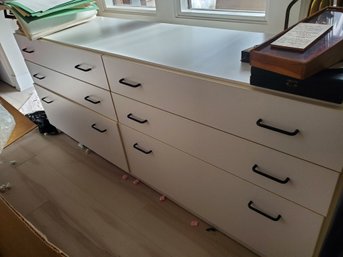White Drawer Cabinet With Drawers 18.5' D X 30'h X 71' W