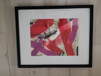 #105 Art- Abstract Red Pink Green