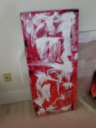 #94 Art - Abstract White And Red