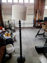 Floor Lamp Black Scroll Base With White Shade