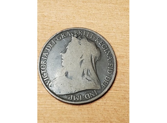 1896 United Kingdom Britt One Penny Coin