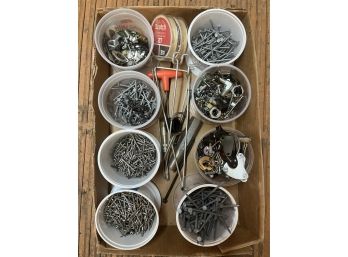 Buckets Of Nails And Various Tools