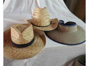 Set Of 3 Straw Hats