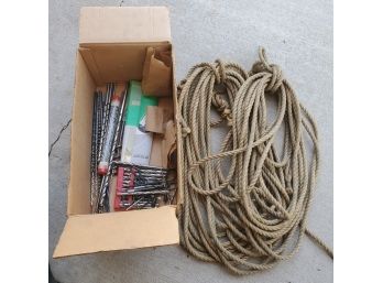 Rope And Box Of Drill Bits