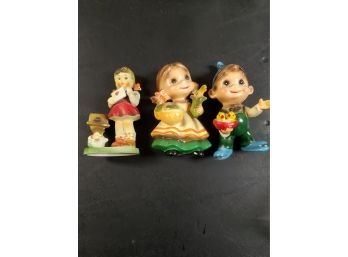Set Of 3 Ceramic Figurines