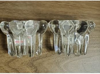 Set Of 2 Glass Candle Holders