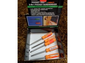 Set Of 5 New 2 In 1 Screwdrivers