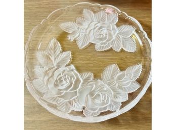 4 Pretty Glass Floral Plates