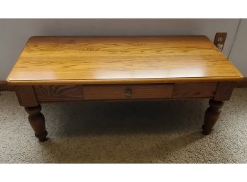 Oak Rectangle Coffee Table With Drawer