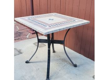 Tile Top Metal Base Outdoor Table 29' Sq