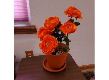 Orange Potted Faux Flowers