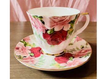 Pink & Blue Floral Tea Cups