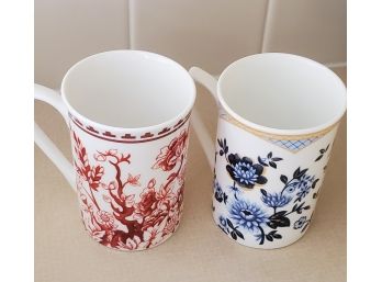 Coalport Coffee Mug Set Of 2 Red & Blue