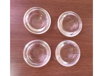 Set Of 4 Glass Round Votive Candle Holders
