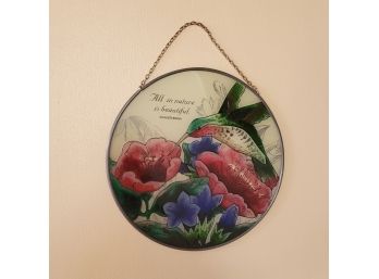 Round Glass Wall Art 'all In Nature Is Beautiful'  6.5'