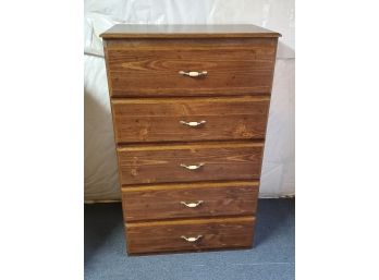Faux Wood Dresser With 5 Drawers