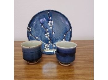 Pottery Set 7.5' Plate Plus 2 Cups