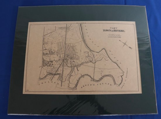 Lot 225- Town Of Revere Map From 1874 - High Quality Matted Reproduction