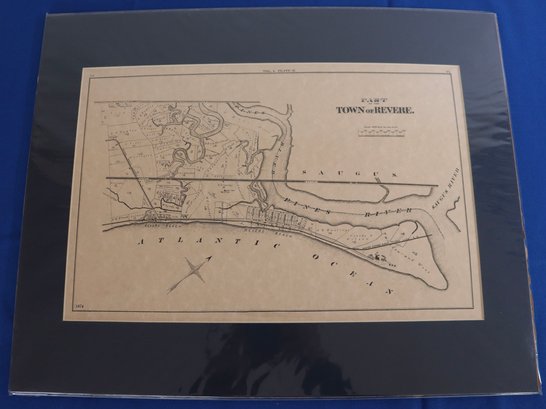 Lot 230- Town Of Revere Map 1874 - Atlantic Ocean - High Quality Matted Reproduction