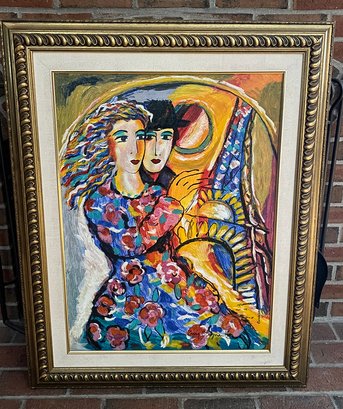 Lot 6 - Zamy Steynovitz, Israel Impressionist Woman In Floral Dress Limited Ed